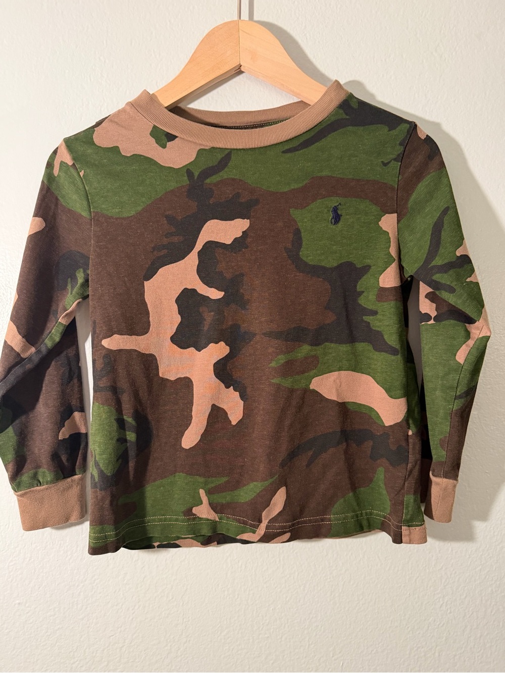 Polo by Ralph Lauren Camouflage Long Sleeve Tee - Green/Brown/Tan
